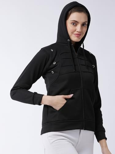Image of Pivl Women's Fleece Blend Winter hooded Jacket.