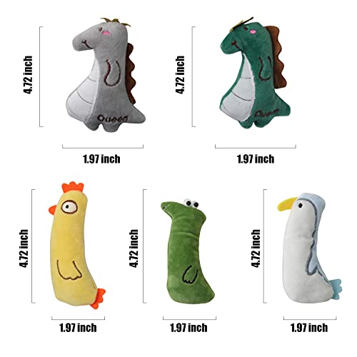 BEISIJIA Brinquedos de mastigar de gato de pelúcia, brinquedos de animais fofos, pacote com 5 brinqu