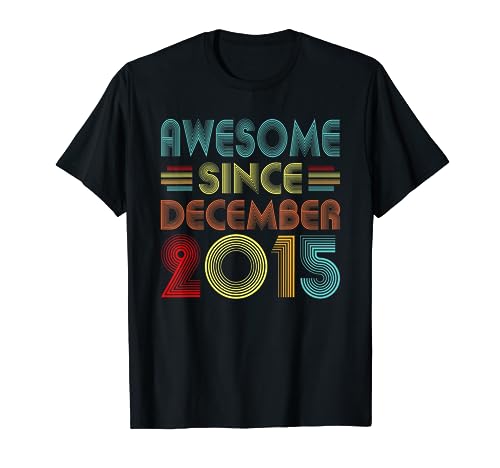 Awesome Since December 2015 Men Women 2015 Birthday Vintage Camiseta