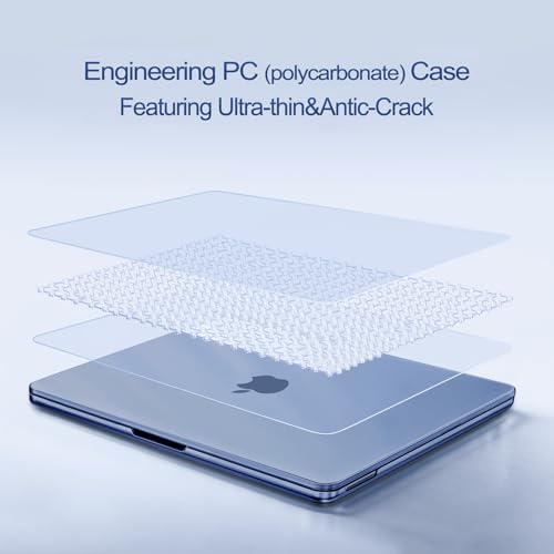 Image of MOSISO Compatible with MacBook Neo Case 13 inch 2026 Release Model A3404 with A18 Pro Chip, 4 in 1 Kit Precision Fit Crack & Scratch Resistant Protective Hard Shell Case Cover, Crystal Indigo