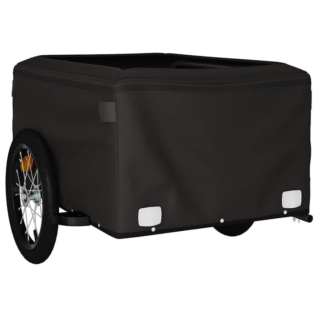Przyczepa rowerowa, udźwig 45 kg, w zestawie z flagą bezpieczeństwa, czarno-pomarańczowa, do transportu bagażu i narzędzi