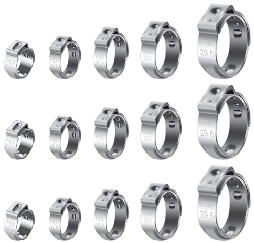 25 PCS 3/8 Inch PEX Cinch Clamps - Stainless Steel 304 Pinch Clamps For PEX Pipe Fittings - View #3