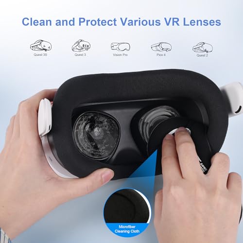 Image of STARTRC GAMES Upgrade Lens Protector Set Compatible with Meta Quest 3S Accessories, Soft Glasses Spacer, ABS Rings with Blue Light Blocking Glasses for Oculus Quest 3S (Anti-blue Light and Scratches)