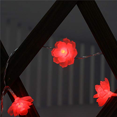 OSALADI 6 M 40 LEDs Cordão de Lótus Luz Flor Realista Decoração Romântica para Festa Banquete Galeri