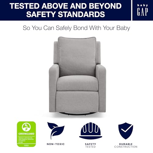 Image of babyGap Harlowe Power Recliner with USB-A & Charging Port by Delta Children - Greenguard Gold Certified - Stain-Resistant Performance Fabric is Oeko-TEX Standard 100 Certified, Ash