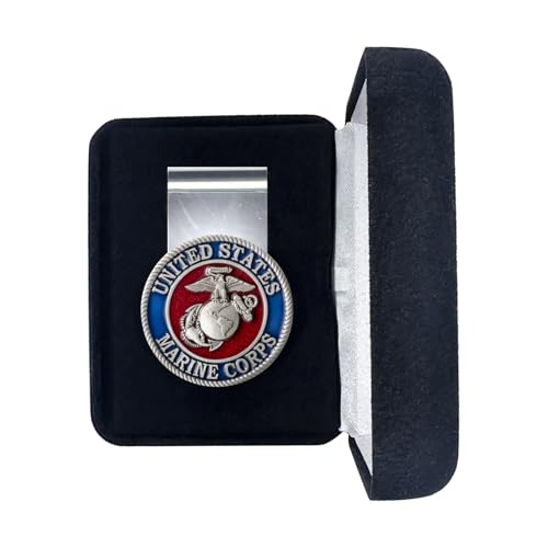 Marines Money Clip - Eagle Globe & Anchor | Durable Money Holder | Intricately Crafted Metal Pewter Alma Mater Inlay