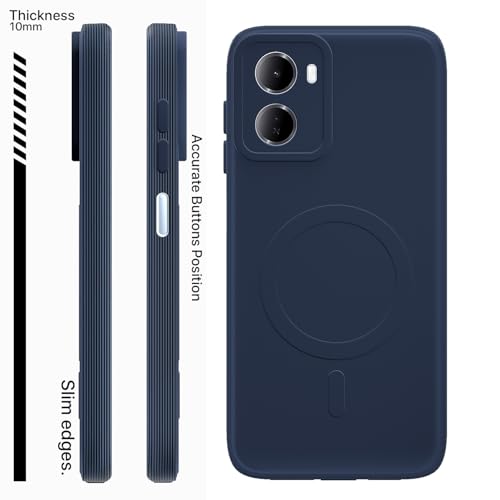 Image of Pikkme Back Cover for Redmi 15A 5G Soft Matte Silicone Mag-Safe Design (Mag-Safe Not Support) Camera Protection | Slim Fit Bumper Cover (Blue)
