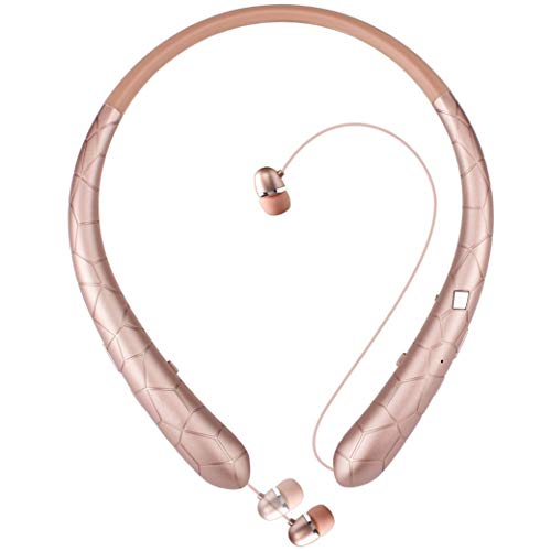 Bluetooth Headphones Retractable Earbuds HaoHiyo Wireless Headset Neckband Earphones Compatible with iPhone Android