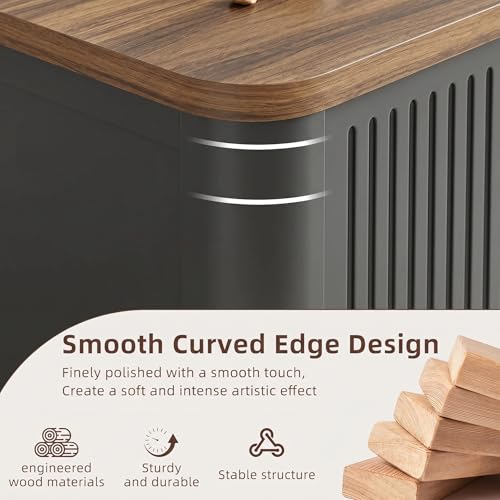 Decofy Lift Top Coffee Table with Storage Adjustable Shelves & Sliding Door - Image 3