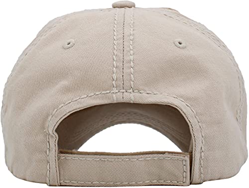 Image of KBETHOS Vintage Washed Distressed Cotton Dad Hat Baseball Cap Adjustable Polo Trucker Unisex Style Headwear
