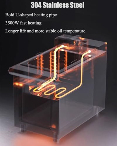 Friggitrice Elettrica Professionale, Doppia Vasca con Sollevamento Automatico E Controllo della Temperatura, Ideale per attività di Cucina con Grandi Volumi di Patatine Fritte.