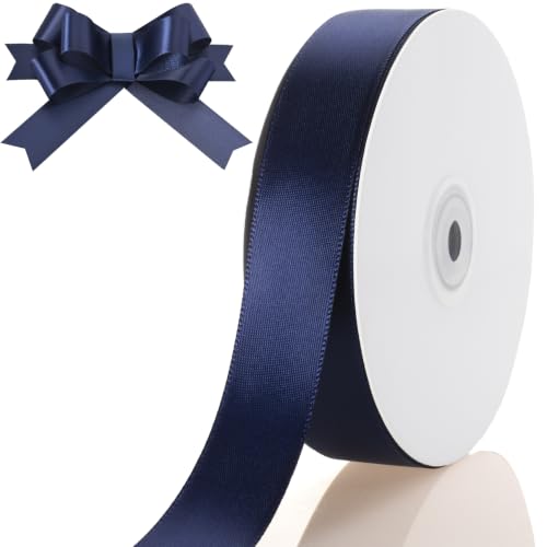 CUQIG 1 Inch Navy Blue Ribbon 50Yards Perfect for Gift Wrapping