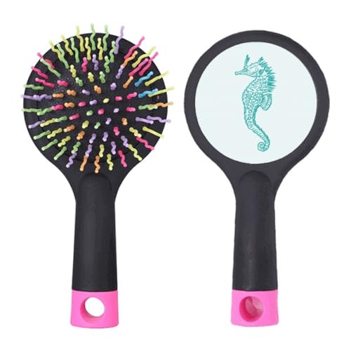 Cepillo de pelo para desenredar cabello húmedo Hippocampus Marine Life azul antiencrespamiento