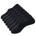 FIXBODY Men's No Show Casual Thin Non-Slip Cotton Low Cut Pure Color Socks 7 Pairs Fit (6-12) (Pure Black_7 Pairs)