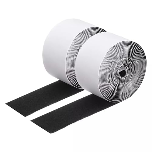 Image of WGLILO 2 Inch x 15 Feet Hook and Loop Strips with Adhesive, Double Sided Nylon Self Adhesive Tape for Home Office School and Crafting, Prevent Sofa Cushions, Mats, Mattresses from Sliding, Black