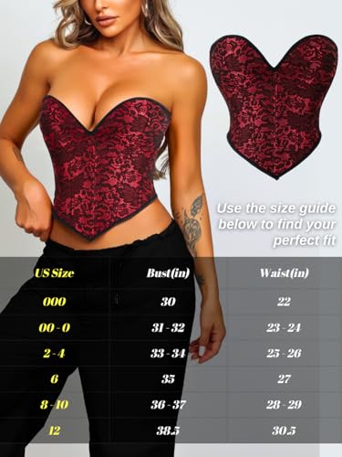 Image of ChiaoLezhee Heart Corset Top For Women, Sexy Concert Outfits Going Out, Strapless Crop Top, Overbust Bustier