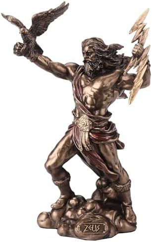 Veronese Design 4 3/8 Zeus Greek God of The Sky Holding Thunderbo. ..
