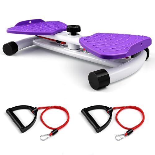 Waist Twister Machine with 300 lbs Weight Capacity, Abs Workout for Slim Waist and Core Ab Exercise, Noiseless Home Gym Exercise Equipment for Women Men, Purple