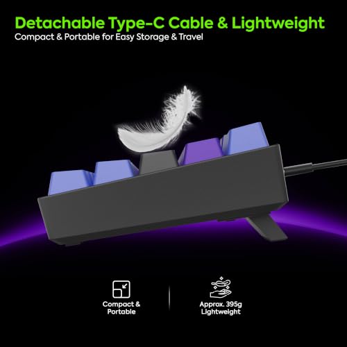 Image of tizum Archer Tech Lab Wired Mechanical Gaming Keyboard, 60% Compact 63 Keys, Anti-ghosting, clicky Blue switches, 17 RGB Effects, 50M clicks, Compatible with Laptop, Mac, PS4, PS5, Xbox (Astra M400).