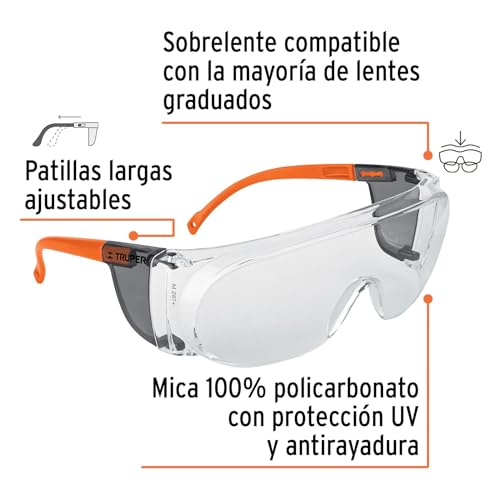 Lentes de seguridad mica clara 2 lentes de seguridad mica clara marca TRUPER (2)