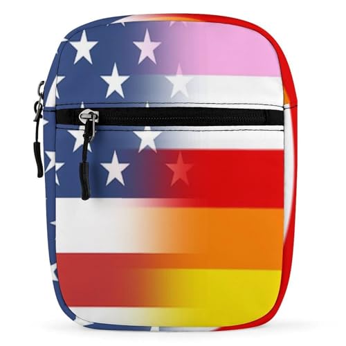 U.S.A LGBT Transgender Flag Mini Crossbody Bag Anti-Theft Side Shoulder Bags Messenger Bag Unisex