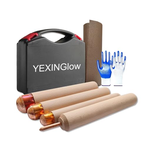 Knapping Copper Hammer Obsidian Crafting Flint Knapping Tool, for Both Pros and Beginners, Including 1 Pressure Exploitation Whack 3 Copper Smashing Machines A Pair of Work Gloves and A Cowhide Pad