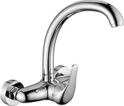 Grifo monomando de pared alto con caño vertical giratorio Incluye set de fijación Cartucho cerámico de 40 mm Manetas de zinc y cuerpo de latón Forma 150 Peonia