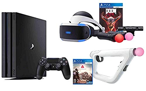 JEWUNO PS4 Shooter Bundle (6 Items): PlayStation 4 Pro 1TB Console, VR Headset, Farpoint Aim...