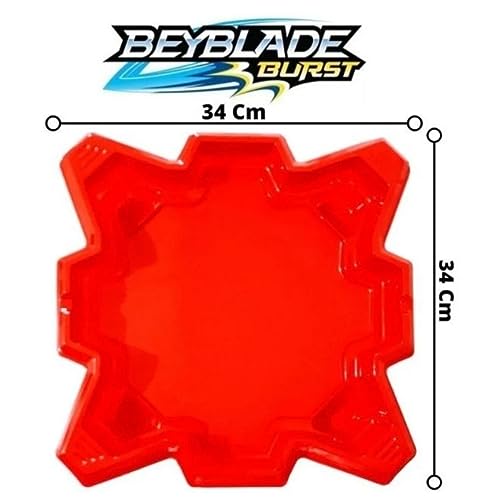 Kit Piões de Metal 4 In 2 + 2 Lançadores Beyblade + Arena 34cm