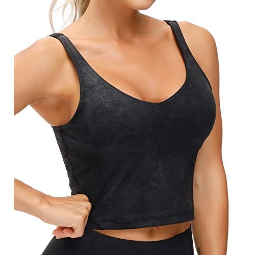 THE GYM PEOPLE Womens' Sports Bra Longline Wirefree Padded with Medium Support