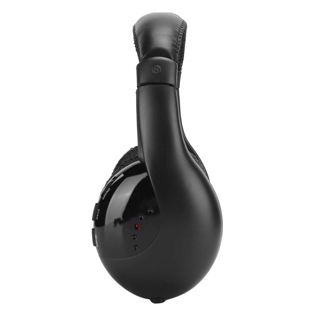 ASHATA Auriculares Inalámbricos para Ver TV con Base Cargadora Transmisora, Auriculares FM Estéreo 3,5 mm para Colocar sobre la Oreja con Micrófono, Rango 30M, para TV, PC, DVD, VCD, MP3, etc.