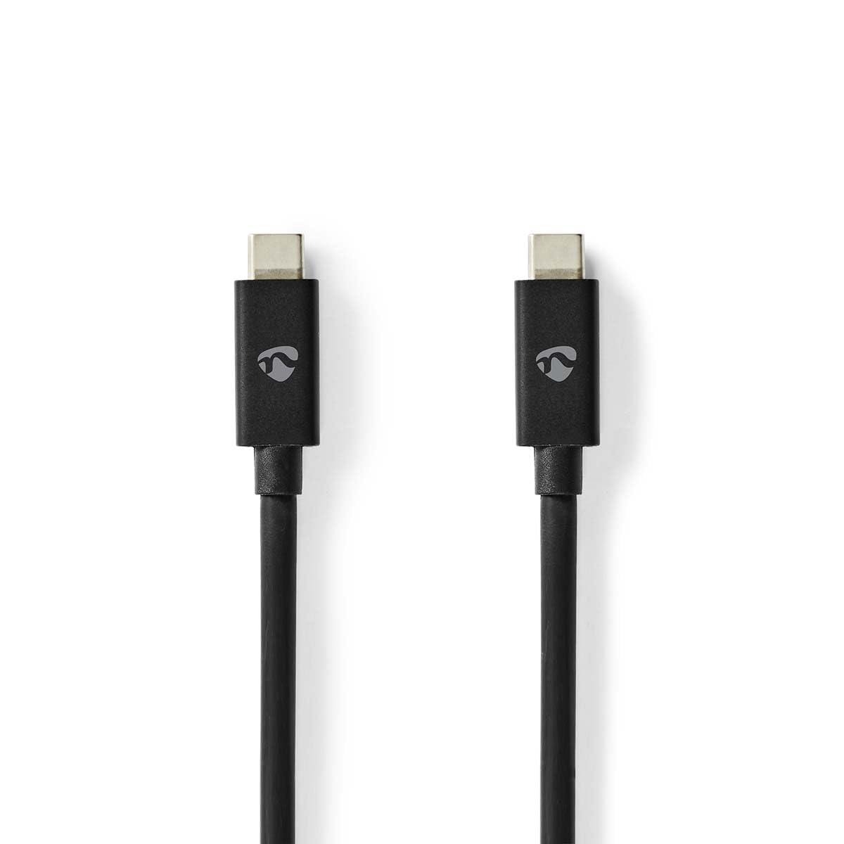 Nedis Cavo USB - USB 4.0 Gen 2x2 - Connettore USB-C - 240 W - 8K@60Hz - 20 Gbps - Nichelato - 2.00 m - Rotondo - PVC - Nero - Etichetta
