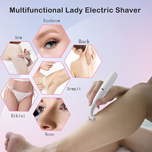 Kiyy Rasierer Damen Elektrisch, 3 in 1 Bikini-Trimmer Lady, Elektrischer für Frauen Nass und Trocken, Intimrasierer Bein Achseln Bikinizone,mit Augenbrauen Nasenhaartrimmer Kopf - Image 3