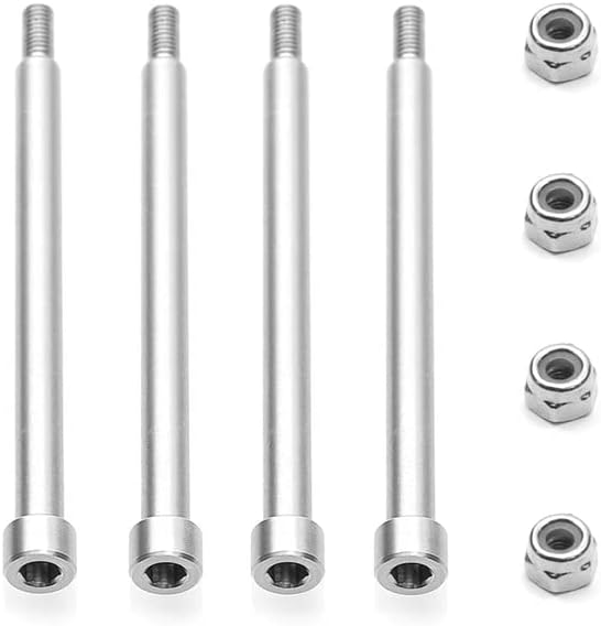 4 pasadores de bisagra roscados de 0.157 x 2.205 in 70510 piezas de repuesto con tuerca M3 para actualizaciones de coche 15 TRAXS X-maX XMAXX RC -