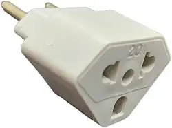 Adaptador de Tomada Universal 10A e 20A 2 Polos Padrão Brasileiro e Americano - Branco