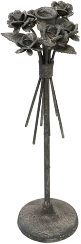 BOOMLATU Shabby Chic - Portavelas para velas de pilar portavelas de metal rústico decorativo para centro de mesa mesa de centro de mesa