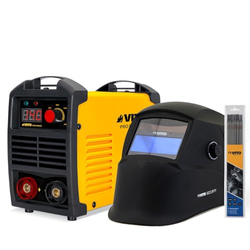 Estación de soldadura inverter VITO 140 + Pasamontañas LCD VITO 9/13 + juego de 12 electrodos de acero Ø 2,5 mm