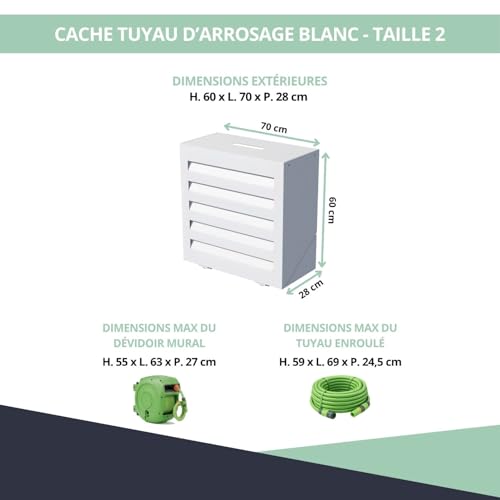Cache tuyau arrosage alu devidoir mural coffret protection - 4