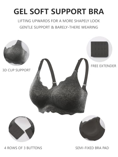 Image of COCOMARTS Jelly Bras for Women No Underwire Scalloped Wireless Push Up Bra