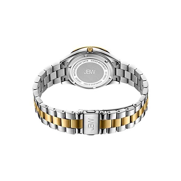 JBW Luxury Women's Cristal-34 J6383D 0.12 ctw 12 Diamond Two-Tone Wrist Watch with Stainless Steel Bracelet, 34mm - Image 4