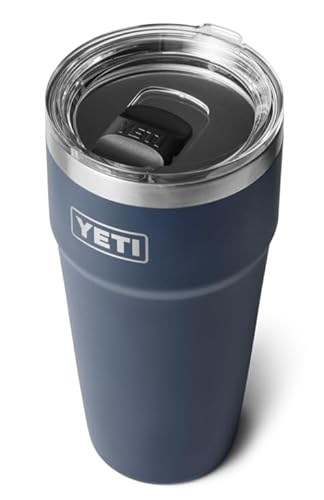 YETI Rambler 30 oz (887 ml) Stackable Cup with Removable Magslider Lid, Stainless Steel Vacuum Insulated Coffee Cup, Navy