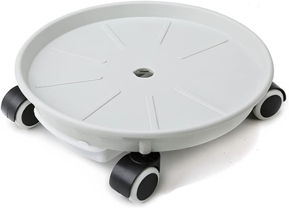 Caddies Plant Caddy With Wheels, Rolling Plant Stand Outdoor With Water Container, Round Flower Pot Mover Plant Pallet Caddy, Home Garden Rolling Planter Dolly ( Color : Light gray , Size : 16inch )