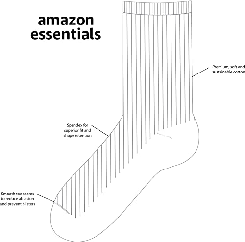 Amazon Essentials Unisex Kids' Casual Cotton Ribbed Knee High Socks, 6 Pairs3