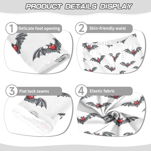 senya Girls Printed Leggings Yoga Pants Bat Love Pattern for Kids in 4t to 10 Years, 4T3