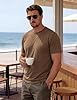 TACVASEN Men's T Shirt Cotton Moisture Wicking Shirts Sun Protection Short Sleeve Plain Summer Sports Tshirt for Men Wolf Brown L #2