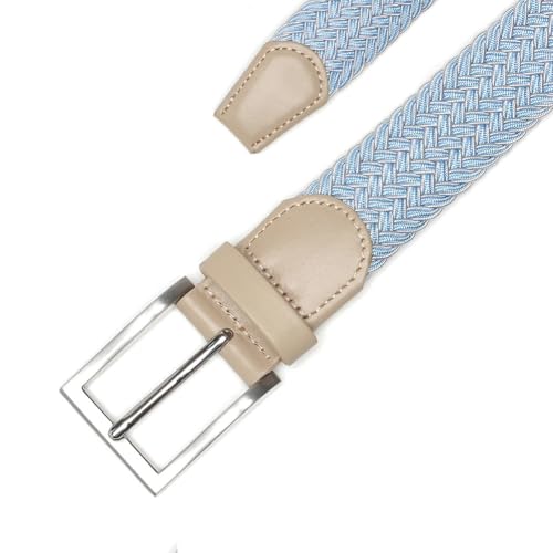 Image of Men's Stretch Braided Elastic Woven Canvas Golf Belt, multicolor,1 3 /8 inch