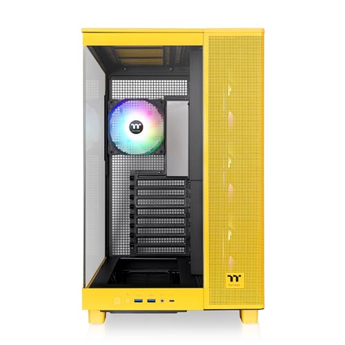 Image of Thermaltake View 380 XL TG ARGB; 4x120mm ARGB Lite Fans Included; 360mm Radiator Support; 420mm GPU Clearance; Hidden Connector Support; Dual Chamber; Bumblebee; CA-11E-00M4WN-00