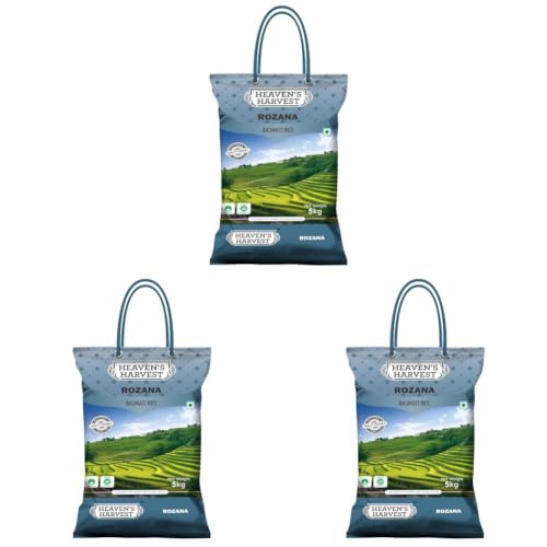 Image of Heaven's Harvest Rozana Basmati Rice | 5 KG (Pack of 3)