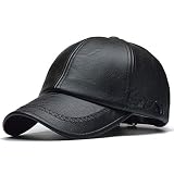 Hochwertige Lederkappe Für Herren, Solide Winter-Pu-Leder-Baseballmützen, Hysteresenhut, Angepasste Hüte, Schwarz