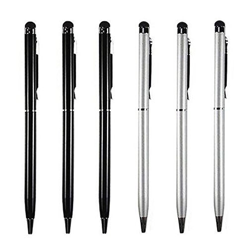 Stylus [6 Pcs], 2-in-1 Universal Touch Screen Stylus + Ballpoint Pen for Smartphone/Tablets iPad iPhone Samsung etc